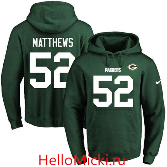Nike Packers 52 Clay Matthews Green Men's Pullover Hoodie