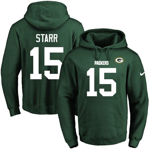Nike Packers 15 Bart Starr Green Men's Pullover Hoodie