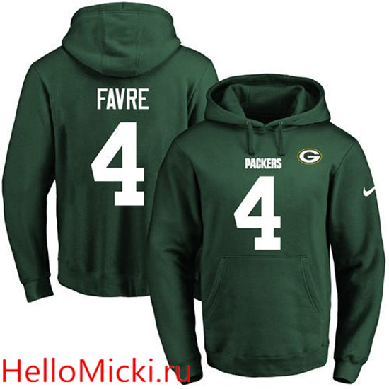 Nike Packers 4 Brett Favre Green Men's Pullover Hoodie