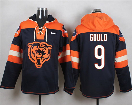 Nike Bears 9 Robbie Gould Navy Hooded Jersey