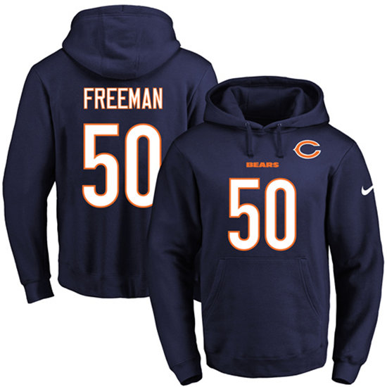 Nike Bears 50 Jerrell Freeman Navy Men's Pullover Hoodie