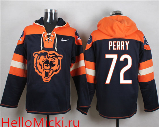 Nike Bears 72 William Perry Navy Hooded Jersey