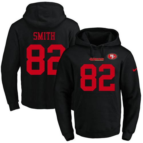 Nike 49ers 82 Aldon Smith Black Men's Pullover Hoodie