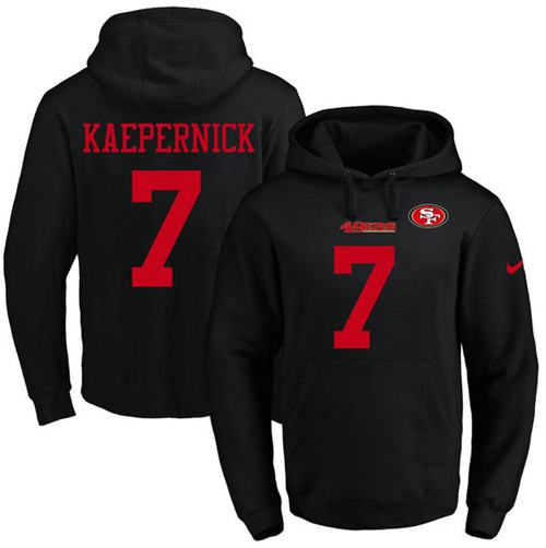 Nike 49ers 7 Colin Kaepernick Black Men's Pullover Hoodie