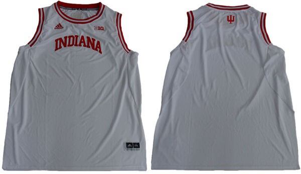 Men's Indiana Hoosiers Blank White Big 10 Patch Jersey