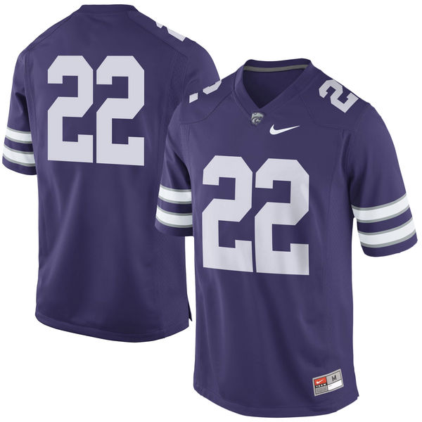 Men's Nike No. 22 Purple Kansas State Wildcats Replica Game Football Jersey