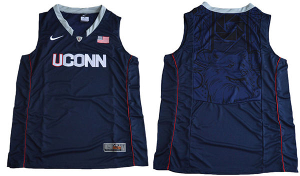 Men's Uconn Huskies Customized Navy Blue College Basketball Authentic Jersey -Any Name Any Number