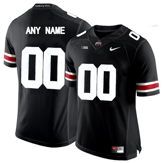 Mens Ohio State Buckeyes Custom Nike Black White Football Jersey