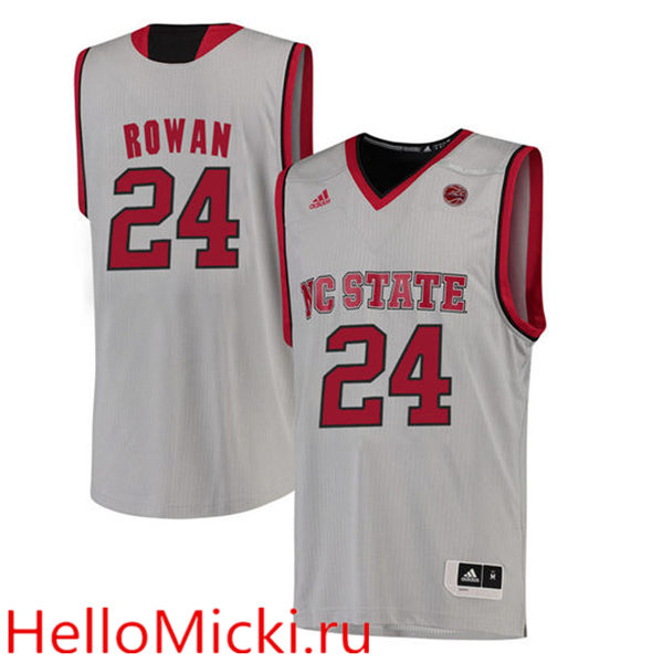 Men's NC State Wolfpack Maverick Rowan 24 College Basketball Jersey - White