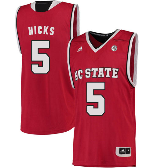 Men's NC State Wolfpack Darius Hicks 5 College Basketball Jersey - Red