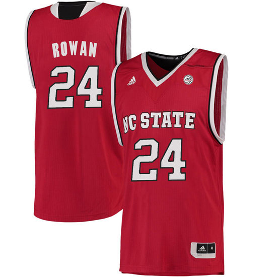 Men's NC State Wolfpack Maverick Rowan 24 College Basketball Jersey - Red