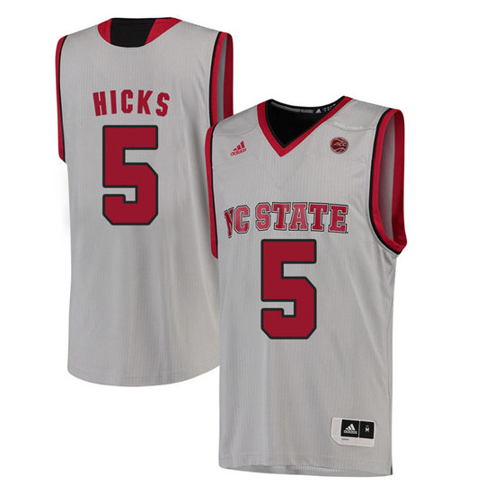 Men's NC State Wolfpack Darius Hicks 5 College Basketball Jersey - White