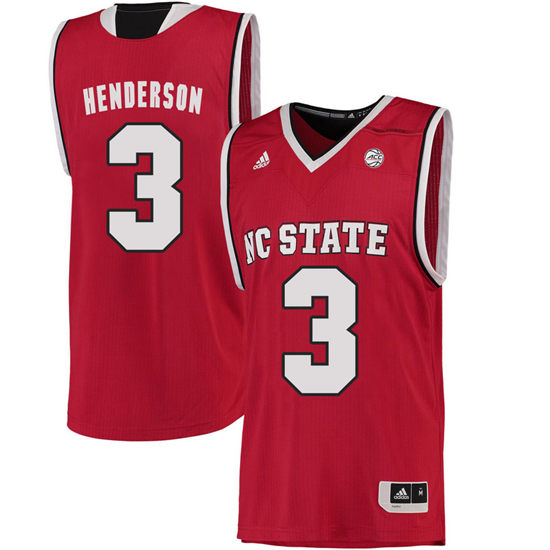 Men's NC State Wolfpack Terry Henderson 3 College Basketball Jersey - Red
