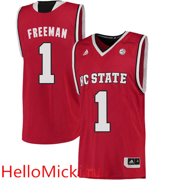 Men's NC State Wolfpack Lennard Freeman 1 College Basketball Jersey - Red