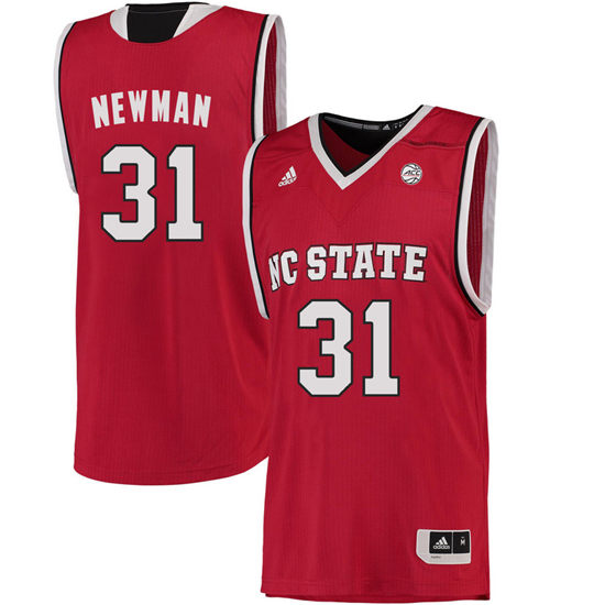 Men's NC State Wolfpack Spencer Newman 31 College Basketball Jersey - Red