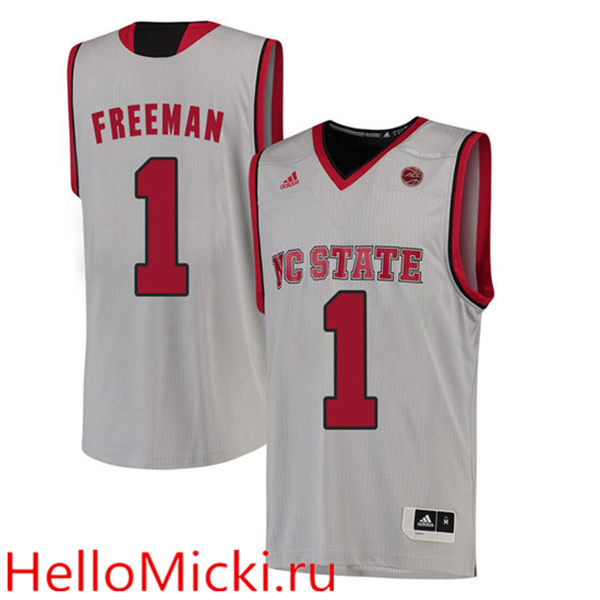 Men's NC State Wolfpack Lennard Freeman  1 College Basketball Jersey - White