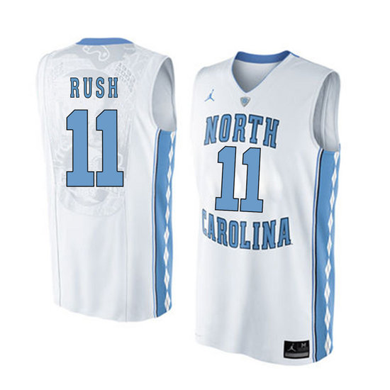 Men's North Carolina Tar Heels Shea Rush 11 White Soul Swingman Basketball Jersey
