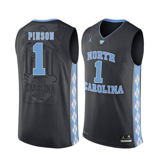 Men's North Carolina Tar Heels Theo Pinson #1 Black Soul Swingman Basketball Jersey