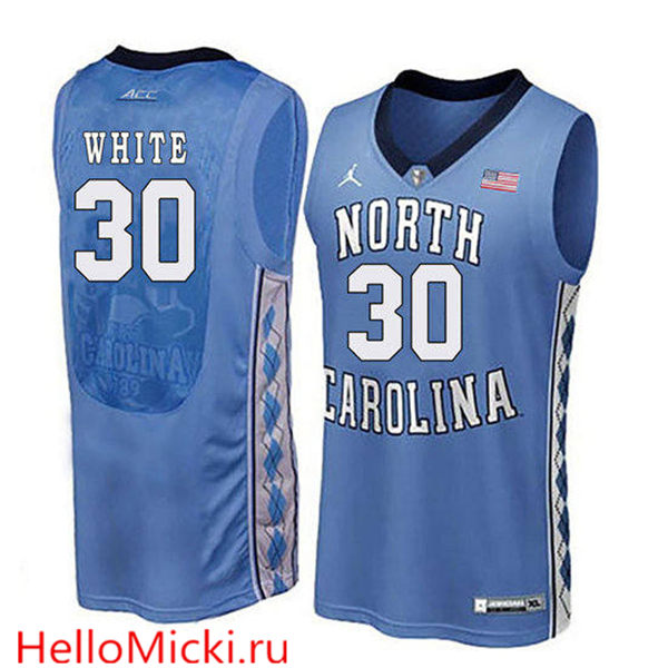 Men's North Carolina Tar Heels #30 Stilman White Light Blue Soul Swingman Basketball Jersey