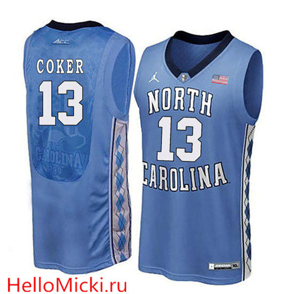 Men's North Carolina Tar Heels Kanler Coker 13 Light Blue Soul Swingman Basketball Jersey
