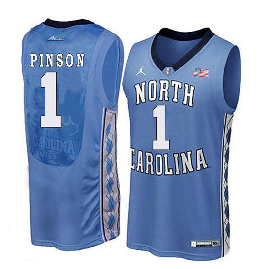 Men's North Carolina Tar Heels Theo Pinson 1 Light Blue Soul Swingman Basketball Jersey