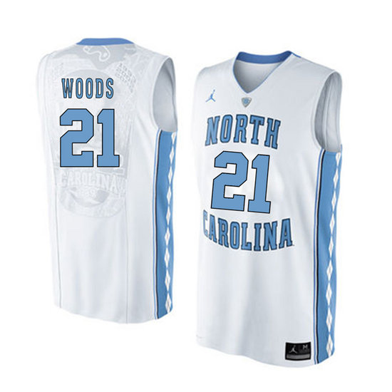 Men's North Carolina Tar Heels Seventh Woods 21 White Soul Swingman Basketball Jersey