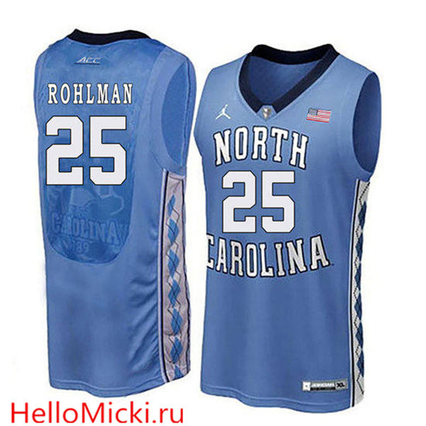 Men's North Carolina Tar Heels Aaron Rohlman 25 Light Blue Soul Swingman Basketball Jersey