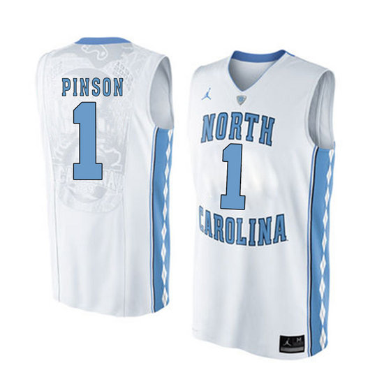 Men's North Carolina Tar Heels Theo Pinson 1 White Soul Swingman Basketball Jersey