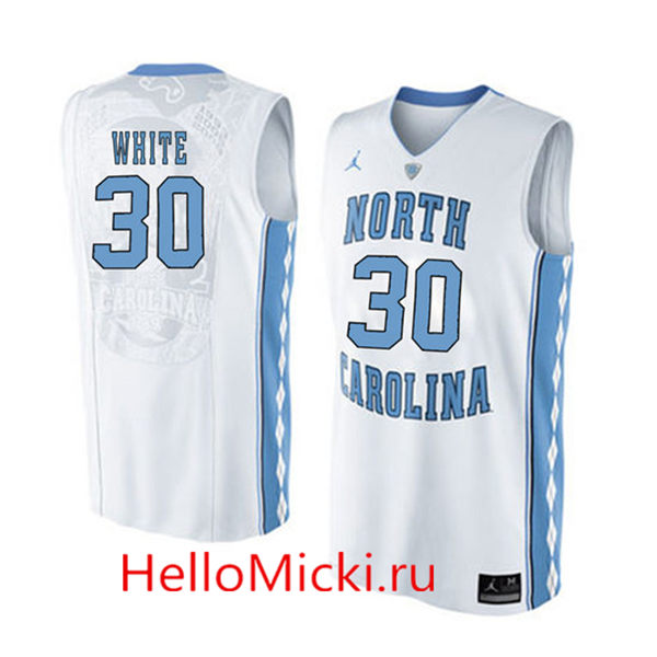 Men's North Carolina Tar Heels #30 Stilman White White Soul Swingman Basketball Jersey