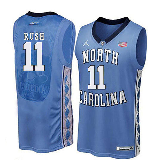 Men's North Carolina Tar Heels Shea Rush 11 Light Blue Soul Swingman Basketball Jersey