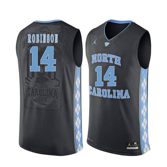 Men's North Carolina Tar Heels Brandon Robinson 14 Black Soul Swingman Basketball Jersey