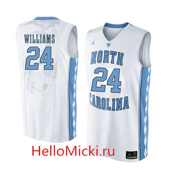 Men's North Carolina Tar Heels Kenny Williams 24 White Soul Swingman Basketball Jersey