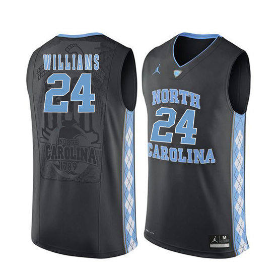 Men's North Carolina Tar Heels Kenny Williams 24 Black Soul Swingman Basketball Jersey