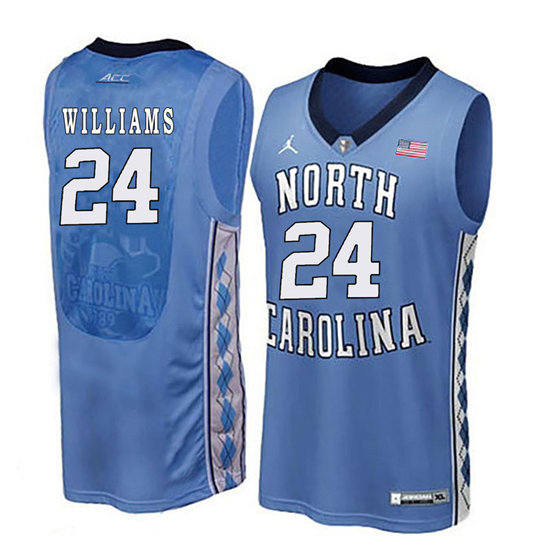 Men's North Carolina Tar Heels Kenny Williams 24 Light Blue Soul Swingman Basketball Jersey