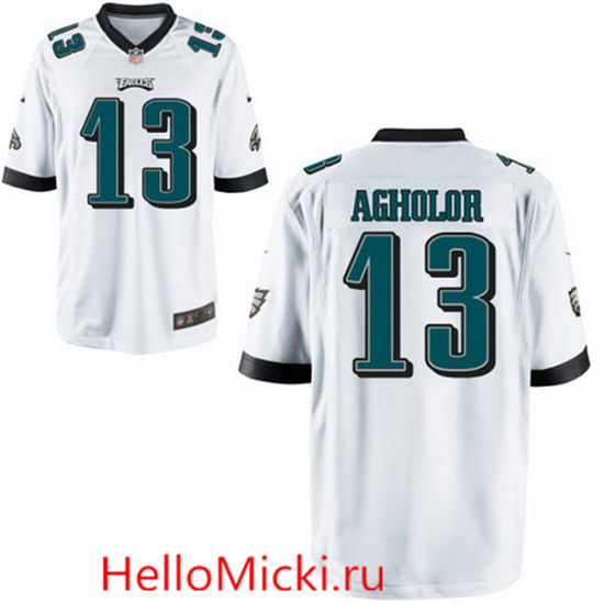 Men's Philadelphia Eagles #13 Nelson Agholor Nike Road White Elite Jersey