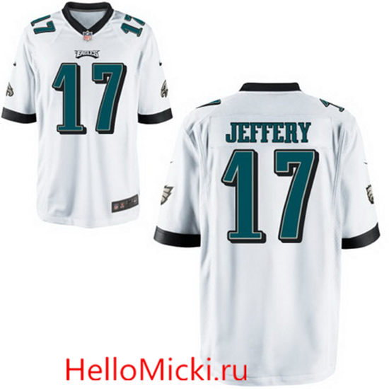 Men's Philadelphia Eagles #17 Alshon Jeffery Nike Road White Elite Jersey