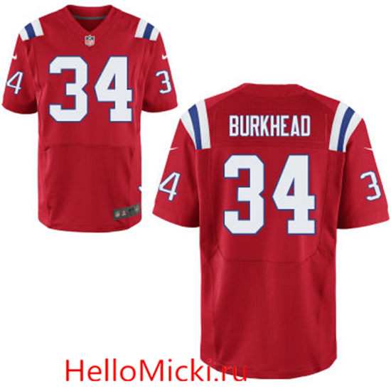 Men's New England Patriots #34 Rex Burkhead Alternate Red Elite Jersey