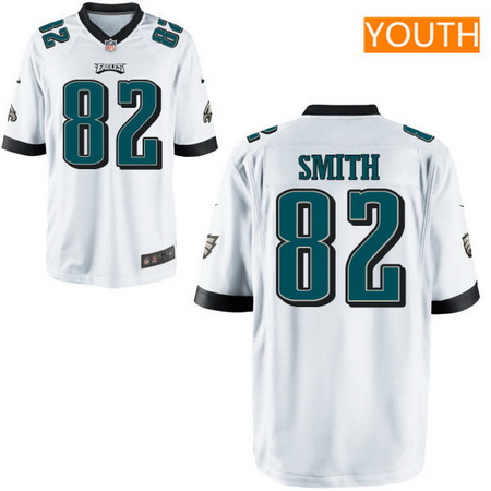 Youth Philadelphia Eagles #82 Torrey Smith Nike White Player Game Jersey