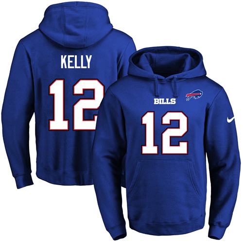 Nike Bills 12 Jim Kelly Blue Men's Pullover Hoodie