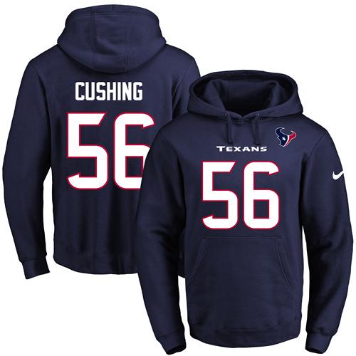 Nike Texans 56 Brian Cushing Navy Men's Pullover Hoodie