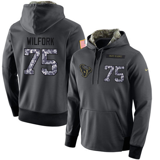 Nike Texans 75 Vince Wilfork Anthracite Salute to Service Pullover Hoodie