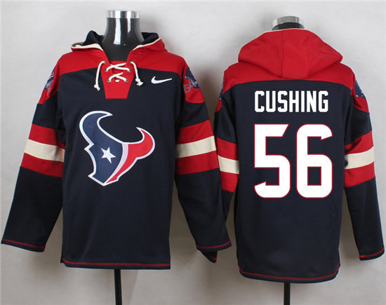 Nike Texans 56 Brian Cushing Navy Hooded Jersey