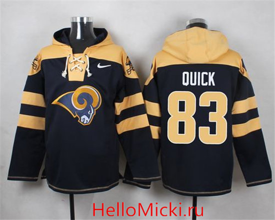 Nike Rams 83 Brian Quick Navy Blue Hooded Jersey