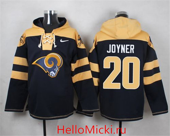 Nike Rams 20 Lamarcus Joyner Navy Blue Hooded Jersey