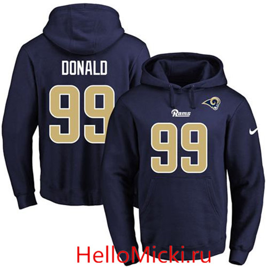 Nike Rams 99 Aaron Donald Navy Men's Pullover Hoodie