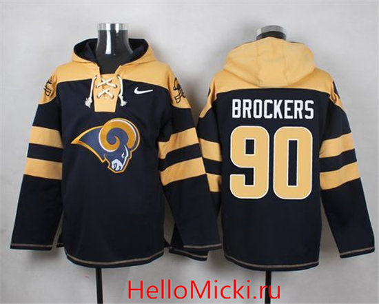 Nike Rams 90 Michael Brockers Navy Blue Hooded Jersey