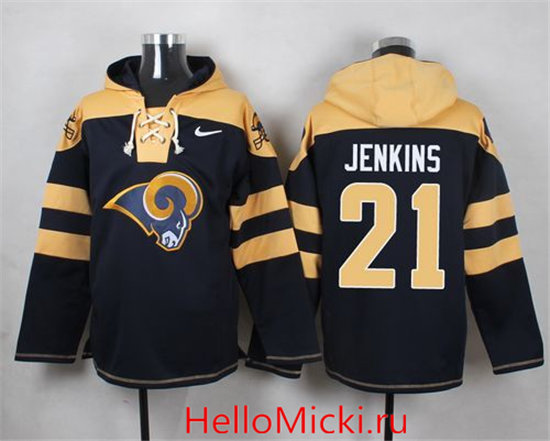 Nike Rams 21 Janoris Jenkins Navy Blue Hooded Jersey