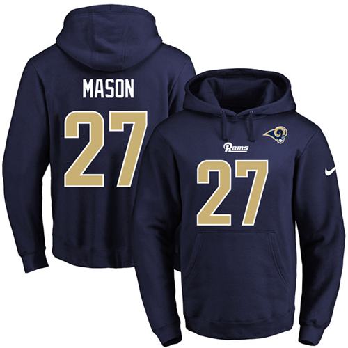 Nike Rams 27 Tre Mason Navy Men's Pullover Hoodie