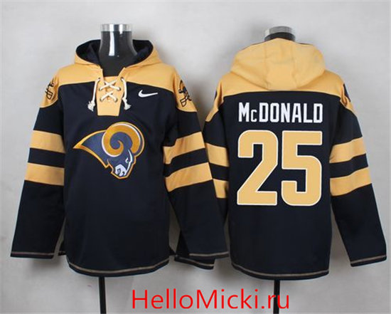 Nike Rams 25 T.J. McDonald Navy Blue Hooded Jersey