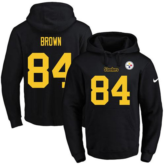 Nike Steelers 84 Antonio Brown Pro Line Black Men's Pullover Hoodie